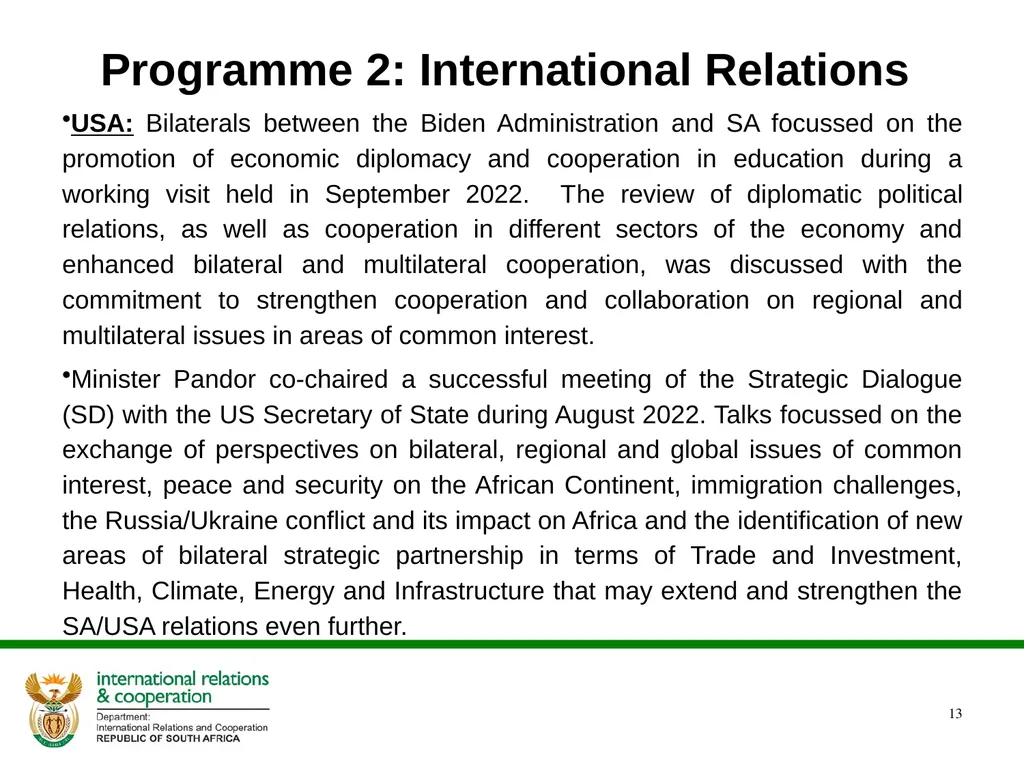 2022/2023 Q1 & Q2 Quarterly Reports to the - slide 13 of 92