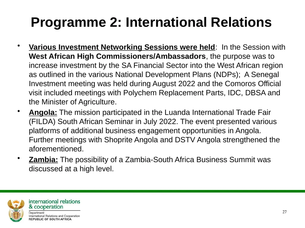2022/2023 Q1 & Q2 Quarterly Reports to the - slide 27 of 92