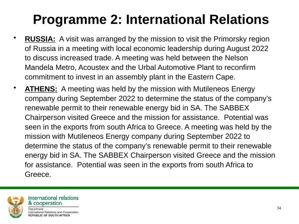 2022/2023 Q1 & Q2 Quarterly Reports to the - slide 34 of 92