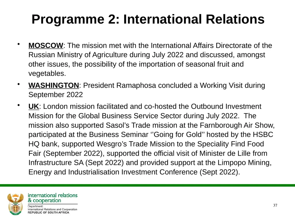 2022/2023 Q1 & Q2 Quarterly Reports to the - slide 37 of 92