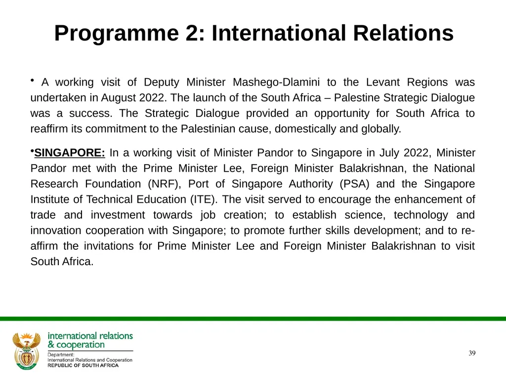 2022/2023 Q1 & Q2 Quarterly Reports to the - slide 39 of 92