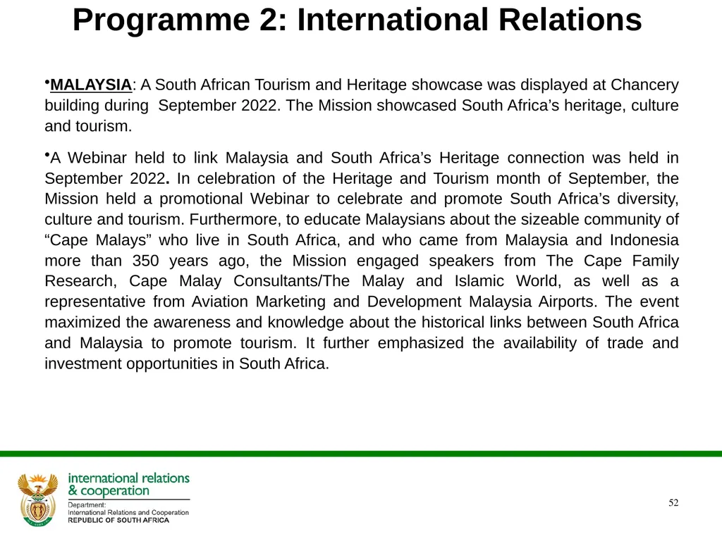 2022/2023 Q1 & Q2 Quarterly Reports to the - slide 52 of 92