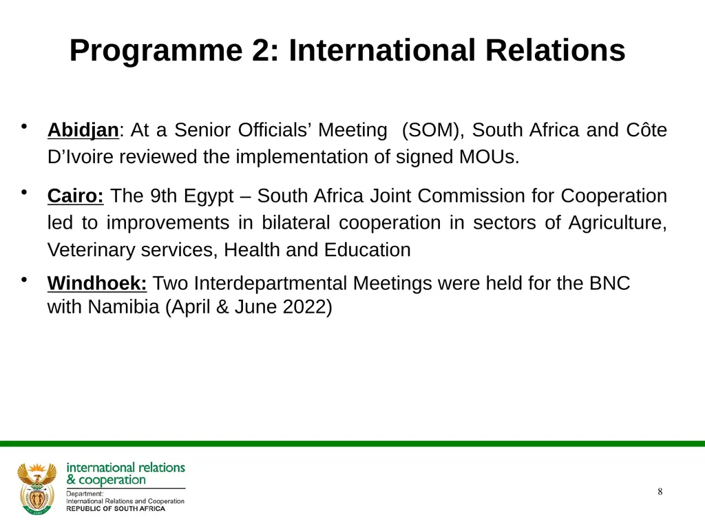 2022/2023 Q1 & Q2 Quarterly Reports to the - slide 8 of 92