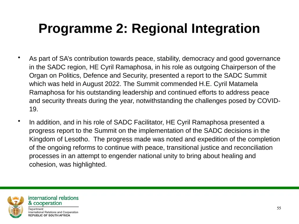 2022/2023 Q1 & Q2 Quarterly Reports to the - slide 55 of 92