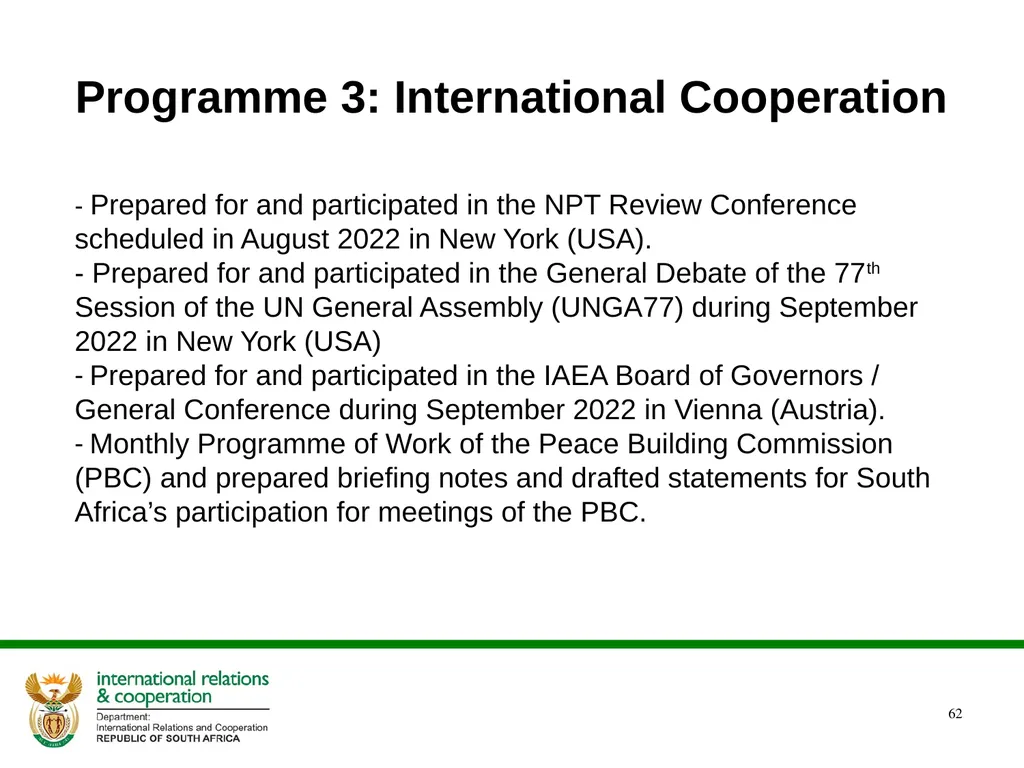 2022/2023 Q1 & Q2 Quarterly Reports to the - slide 62 of 92