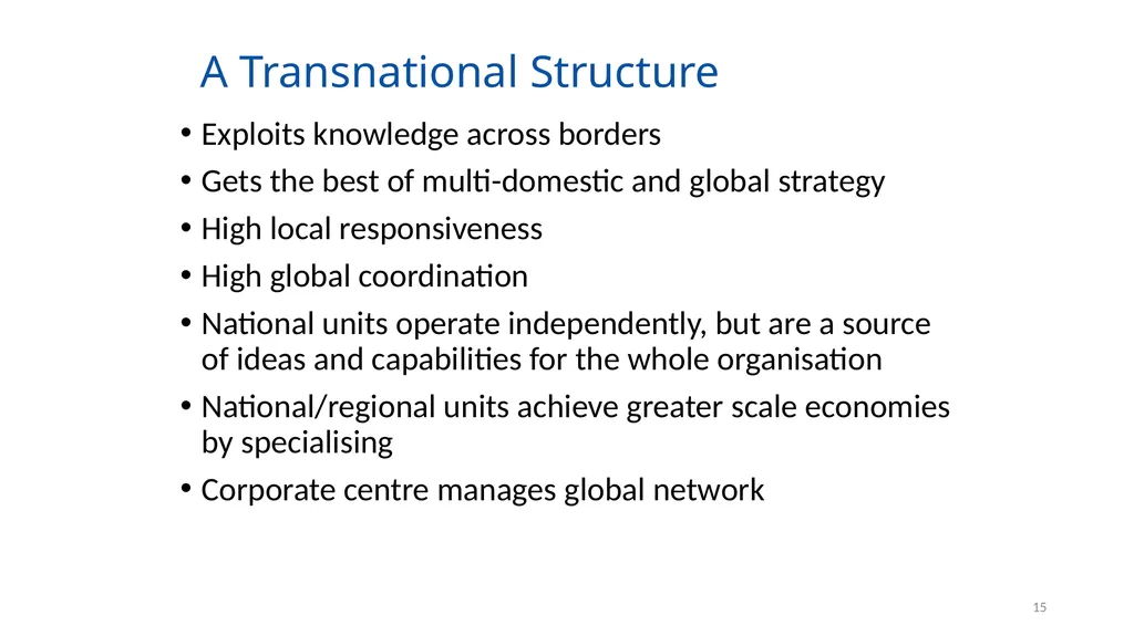 Organising for Success 1 Organising for Success – - slide 15 of 57