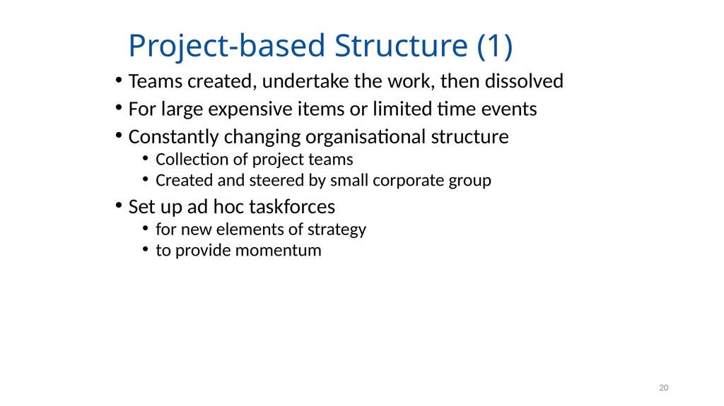 Organising for Success 1 Organising for Success – - slide 20 of 57