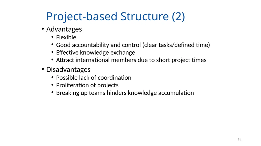 Organising for Success 1 Organising for Success – - slide 21 of 57