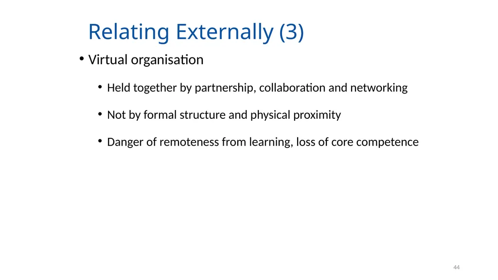 Organising for Success 1 Organising for Success – - slide 44 of 57