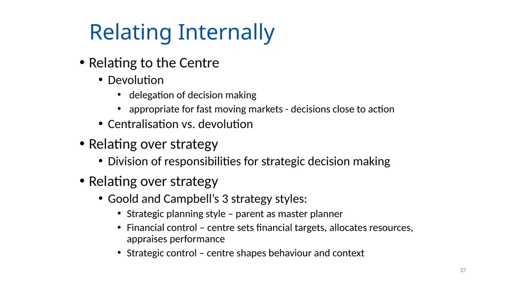 Organising for Success 1 Organising for Success – - slide 37 of 57