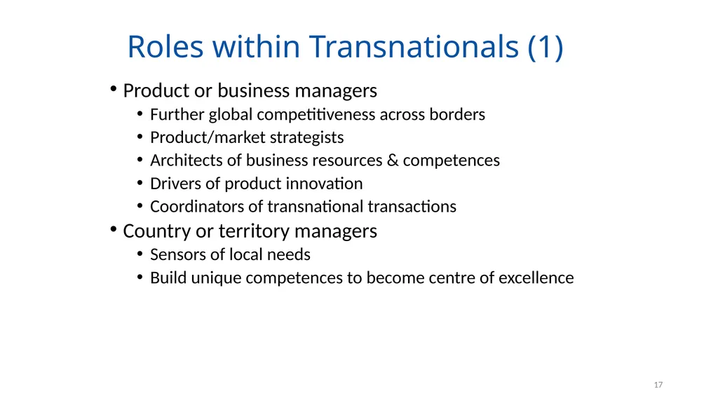 Organising for Success 1 Organising for Success – - slide 17 of 57