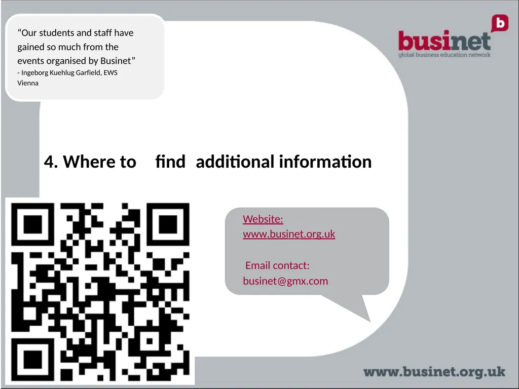 BUSINET Introducing the network Presentation - slide 9 of 9