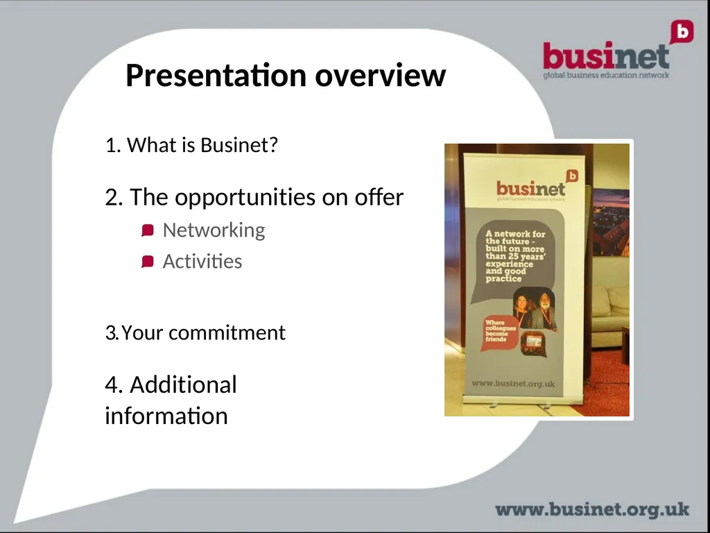 BUSINET Introducing the network Presentation - slide 2 of 9