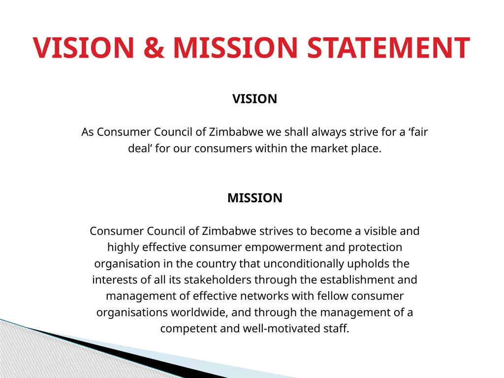 CONSUMER PROTECTION IN ZIMBABWE Presentation by - slide 3 of 19