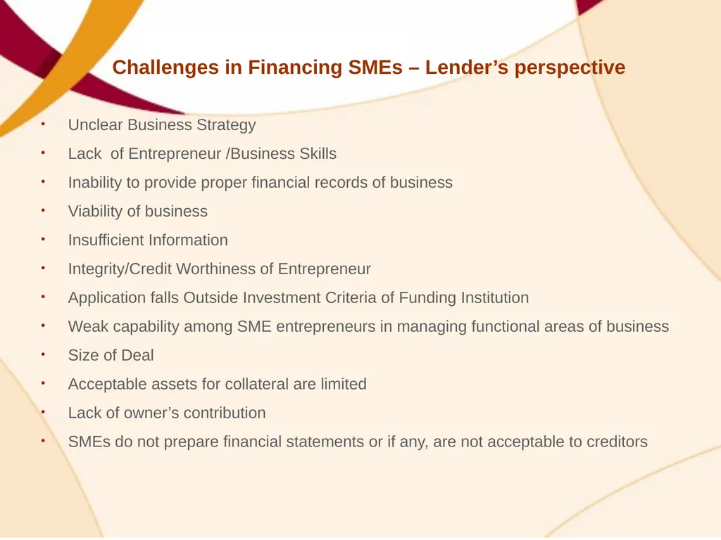 SME FINANCING OPPORTUNITIES – BRIDGING THE GAP - slide 12 of 21
