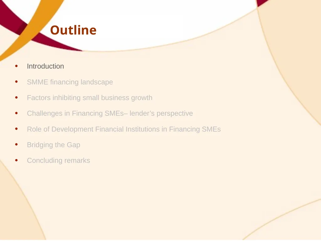 SME FINANCING OPPORTUNITIES – BRIDGING THE GAP - slide 3 of 21