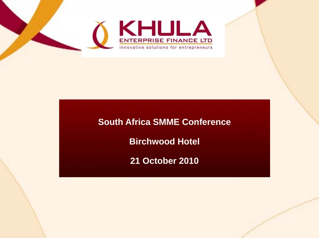 SME FINANCING OPPORTUNITIES – BRIDGING THE GAP - slide 2 of 21