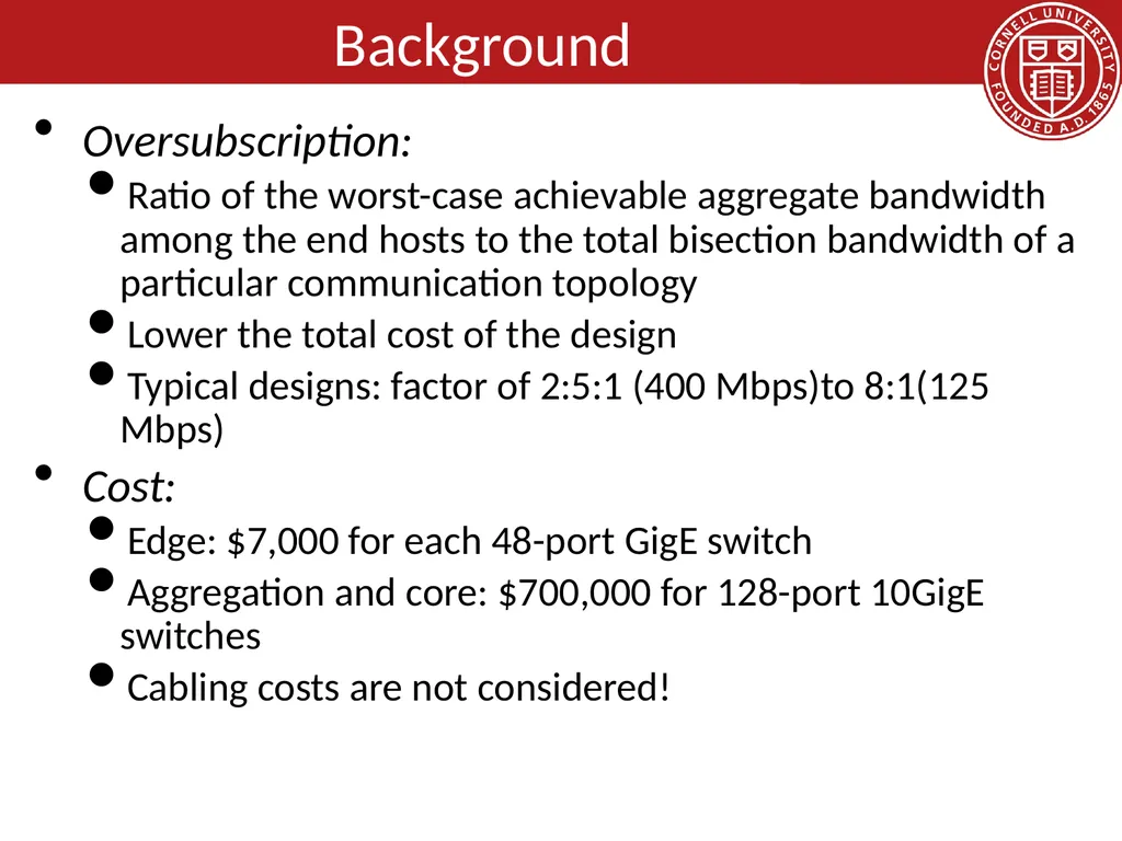 Data Center Network Topologies: FatTree Hakim - slide 6 of 29