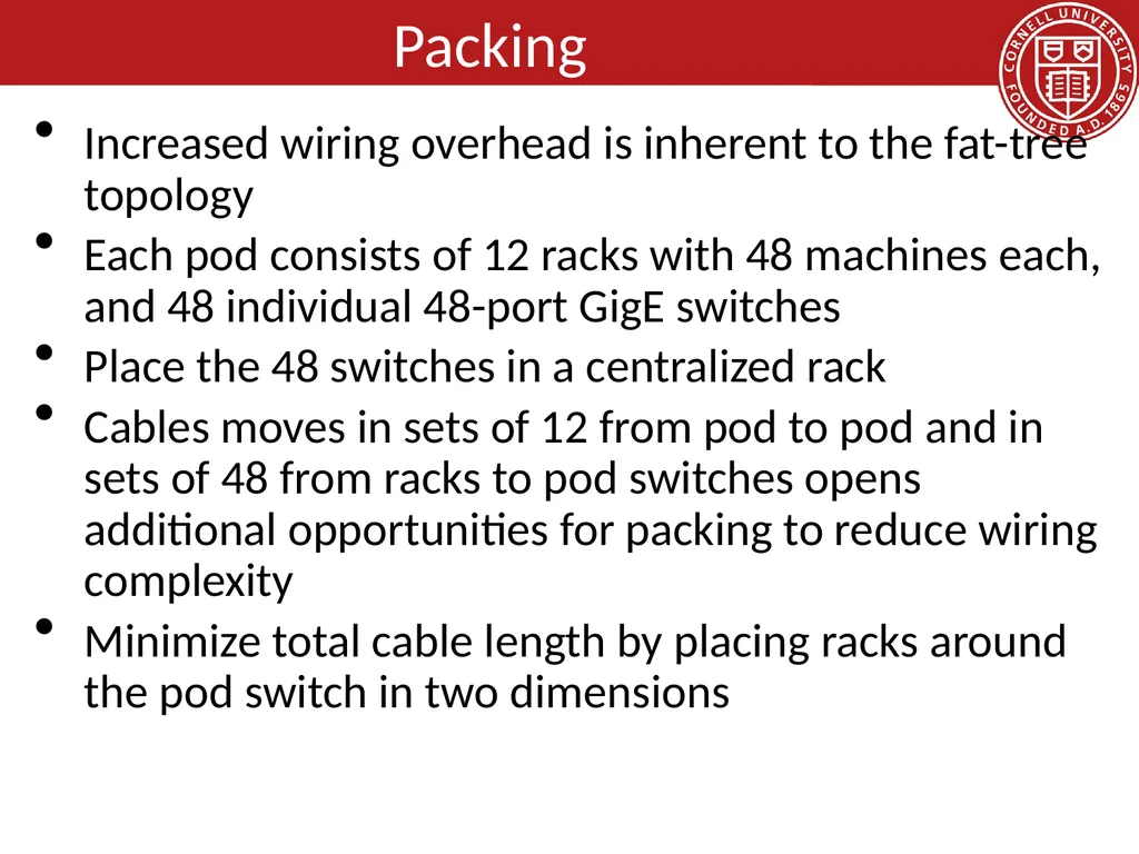 Data Center Network Topologies: FatTree Hakim - slide 22 of 29