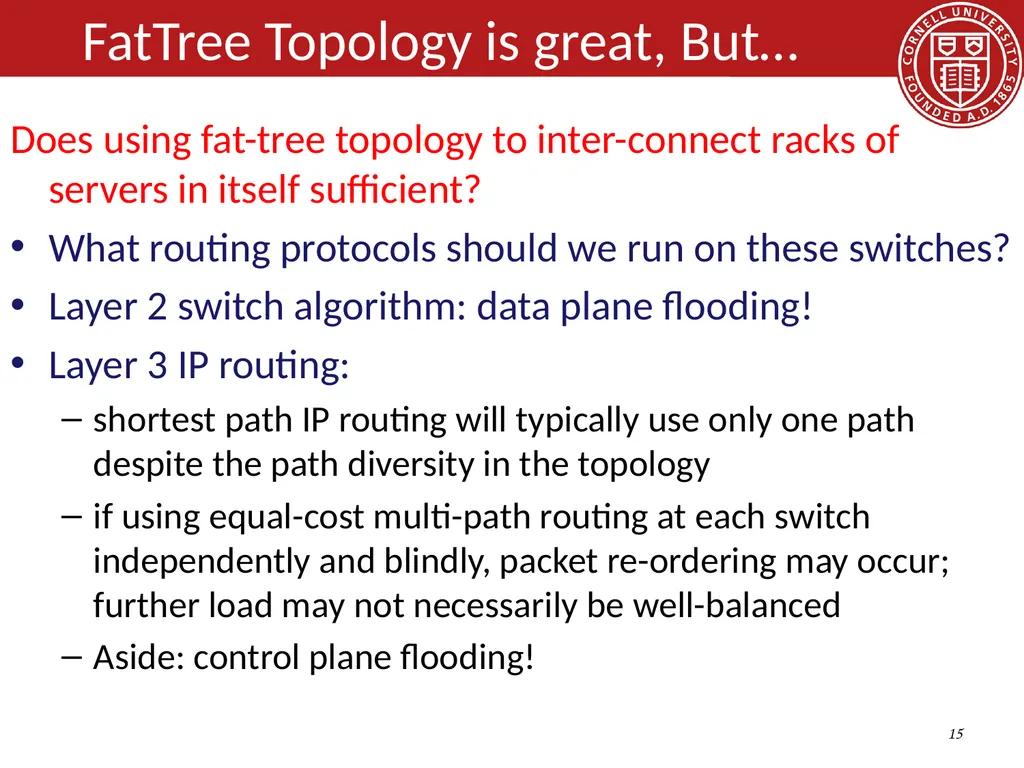 Data Center Network Topologies: FatTree Hakim - slide 14 of 29