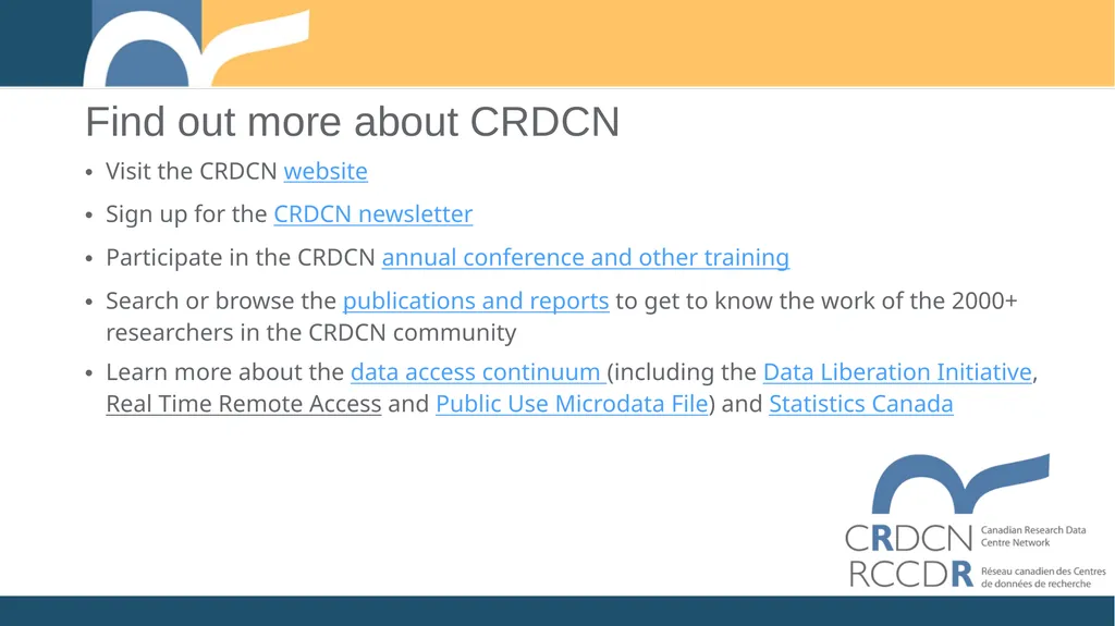 CRDCN 101 Use the Research Data Centre on campus - slide 7 of 7