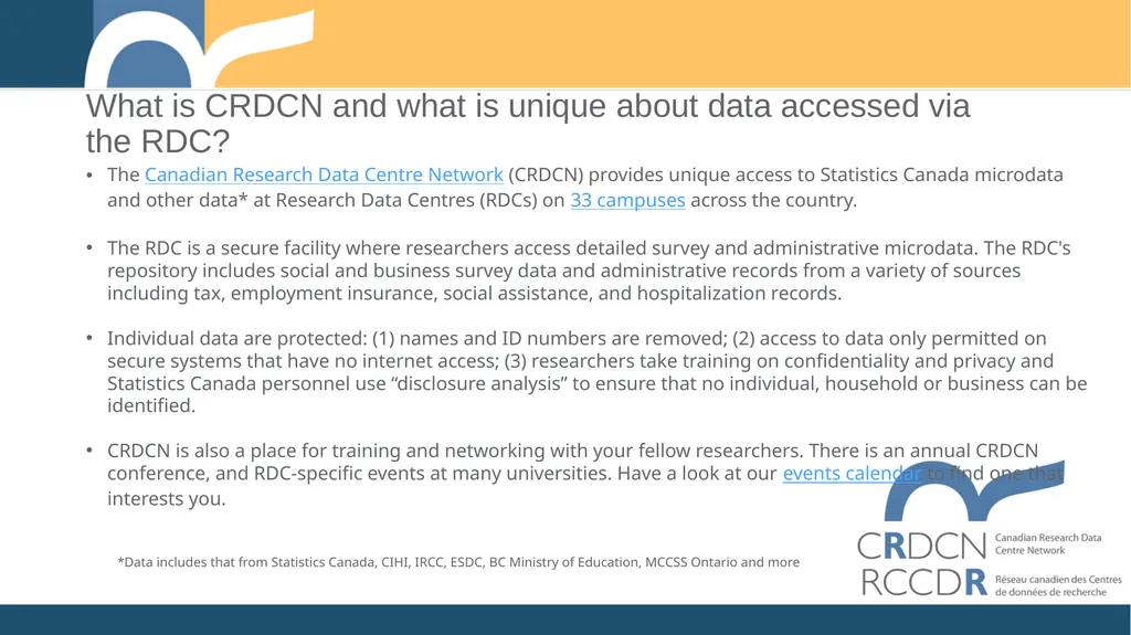 CRDCN 101 Use the Research Data Centre on campus - slide 2 of 7