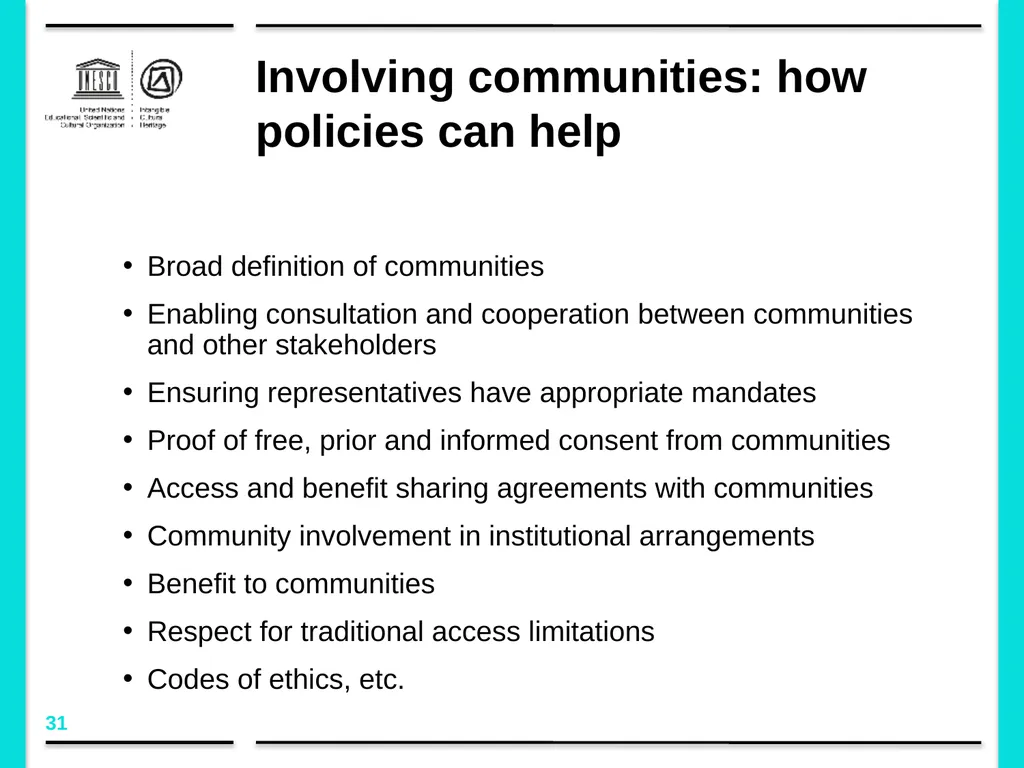 Policy development in the framework of the 2003 - slide 31 of 42