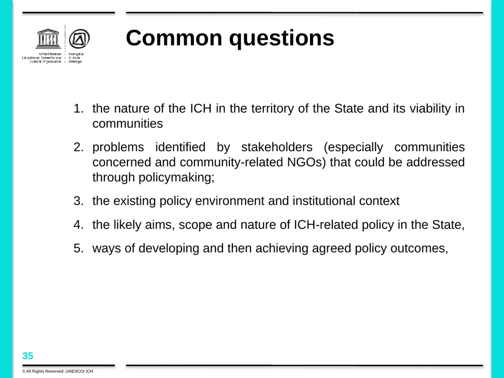 Policy development in the framework of the 2003 - slide 35 of 42
