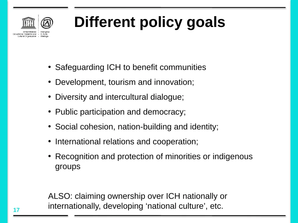 Policy development in the framework of the 2003 - slide 17 of 42