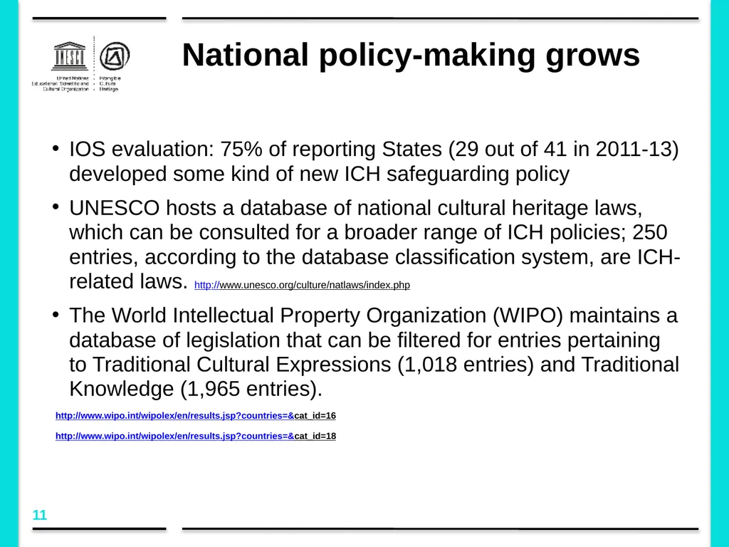 Policy development in the framework of the 2003 - slide 11 of 42