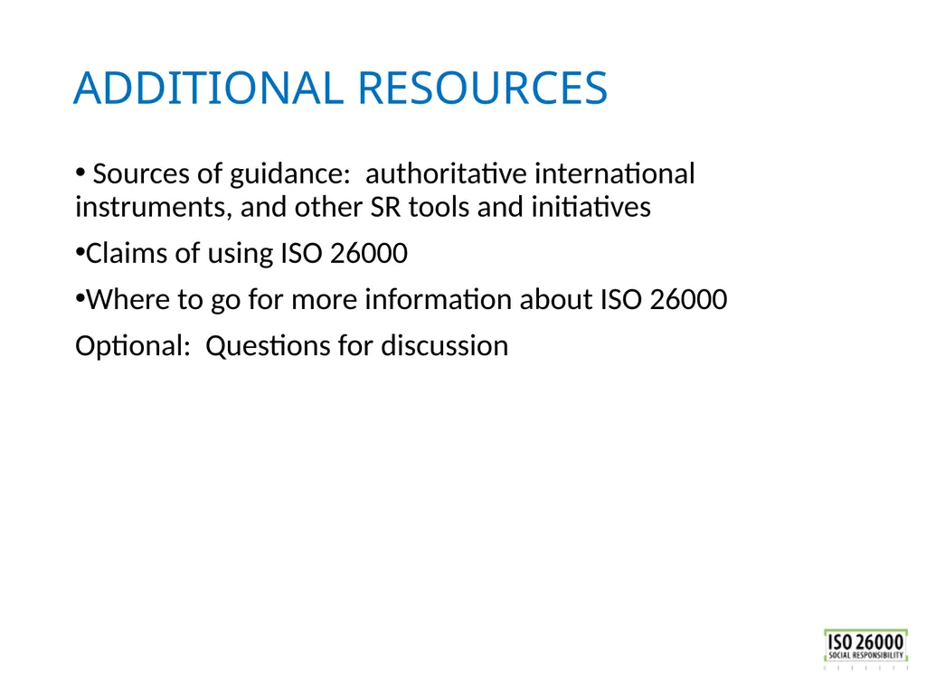 ISO 26000 Basic training material Published by ISO - slide 50 of 59