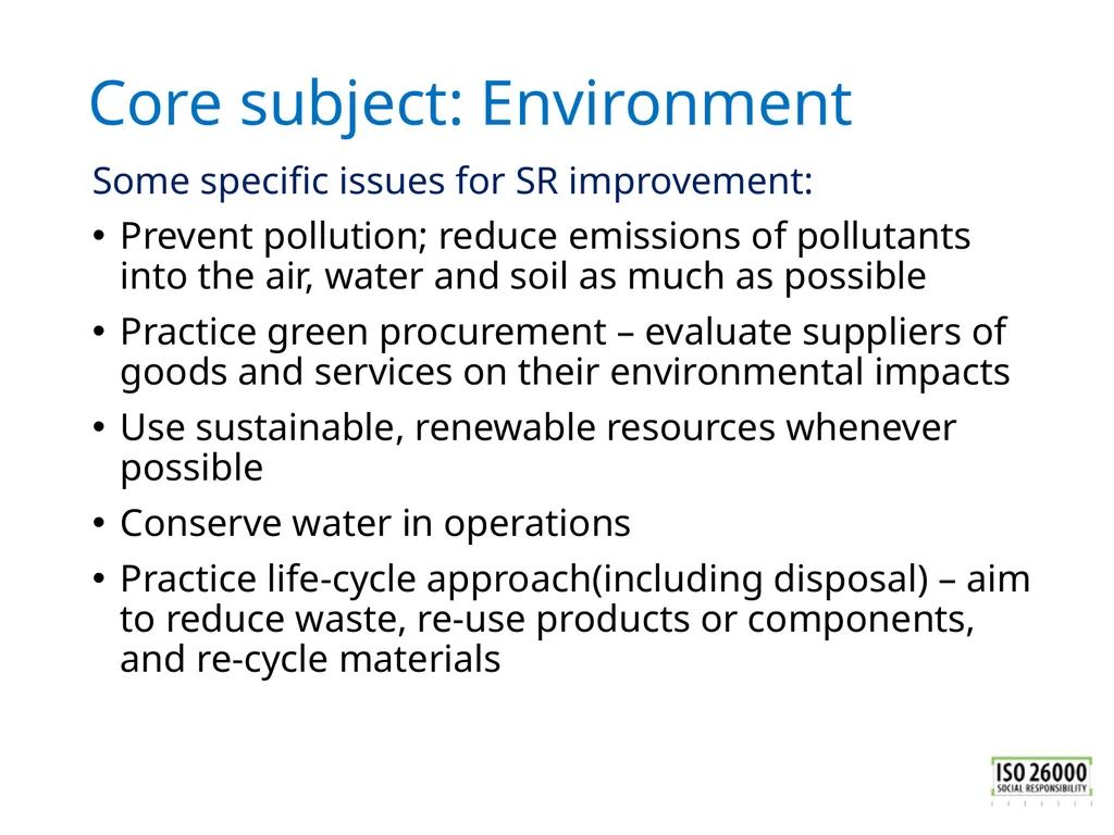 ISO 26000 Basic training material Published by ISO - slide 30 of 59