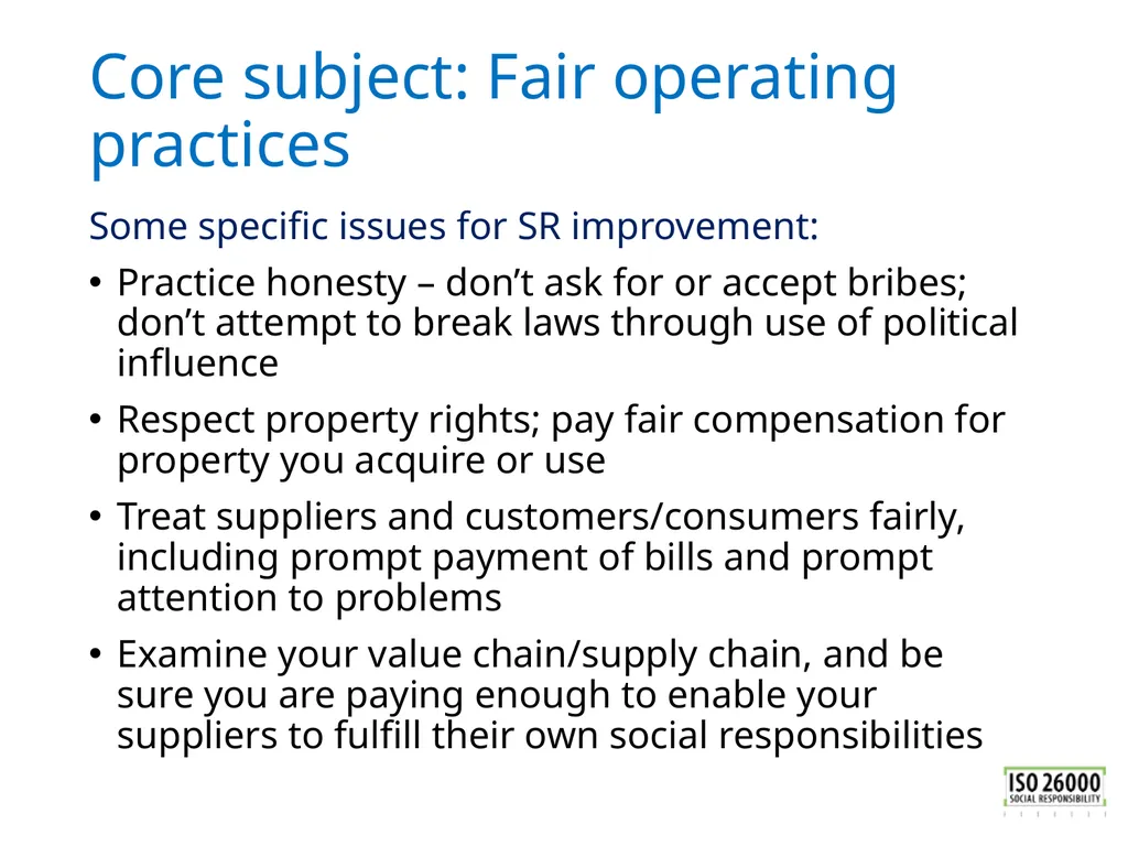 ISO 26000 Basic training material Published by ISO - slide 31 of 59
