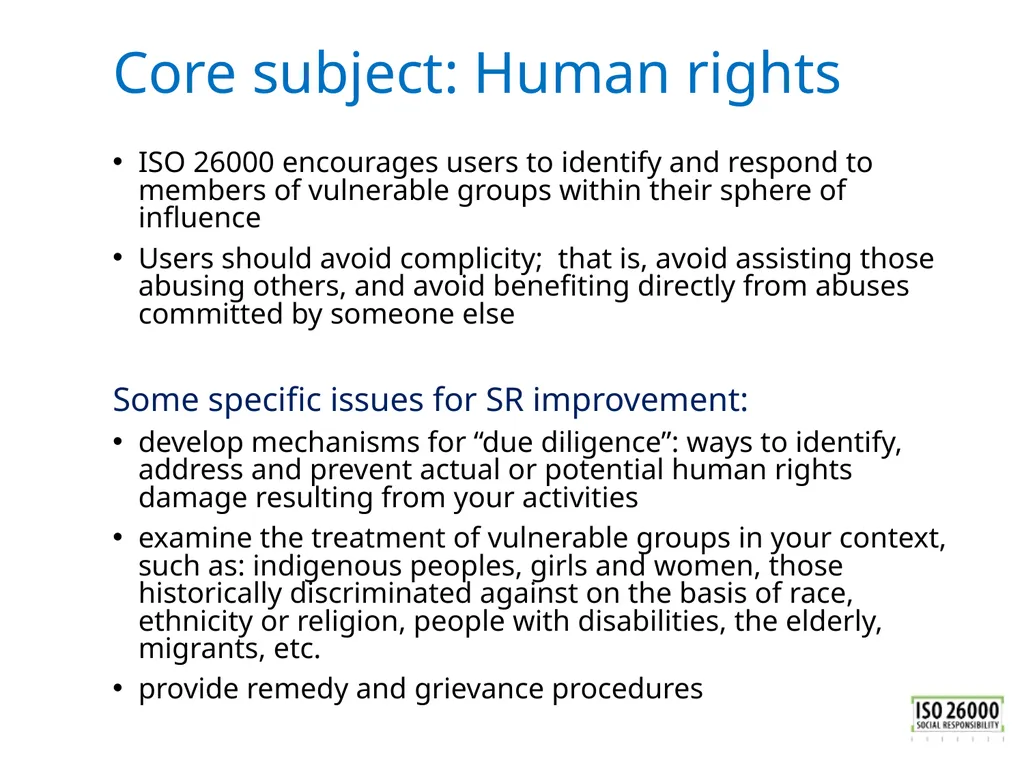 ISO 26000 Basic training material Published by ISO - slide 28 of 59