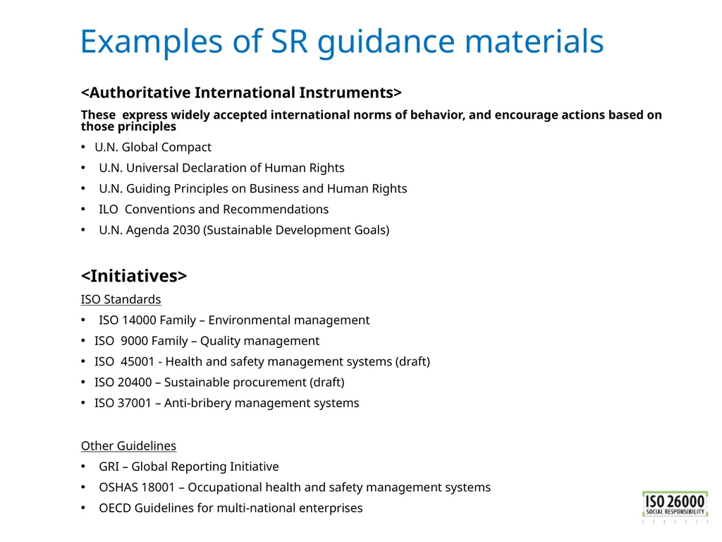 ISO 26000 Basic training material Published by ISO - slide 51 of 59