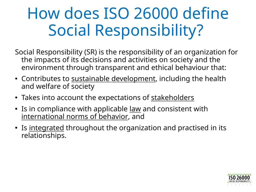 ISO 26000 Basic training material Published by ISO - slide 8 of 59