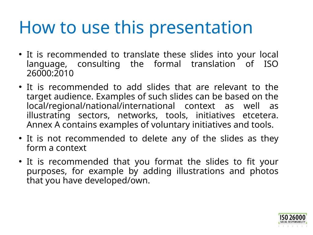 ISO 26000 Basic training material Published by ISO - slide 4 of 59