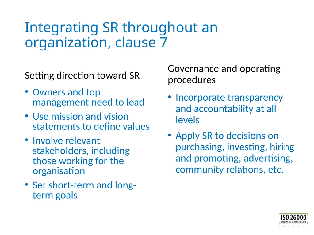 ISO 26000 Basic training material Published by ISO - slide 40 of 59