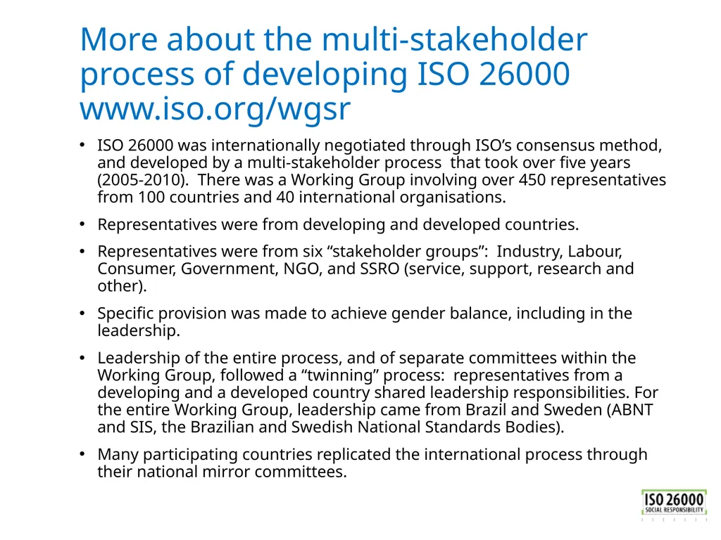 ISO 26000 Basic training material Published by ISO - slide 57 of 59