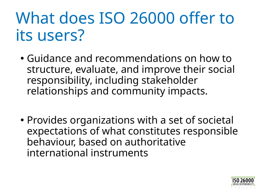 ISO 26000 Basic training material Published by ISO - slide 10 of 59