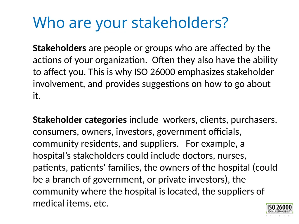 ISO 26000 Basic training material Published by ISO - slide 37 of 59
