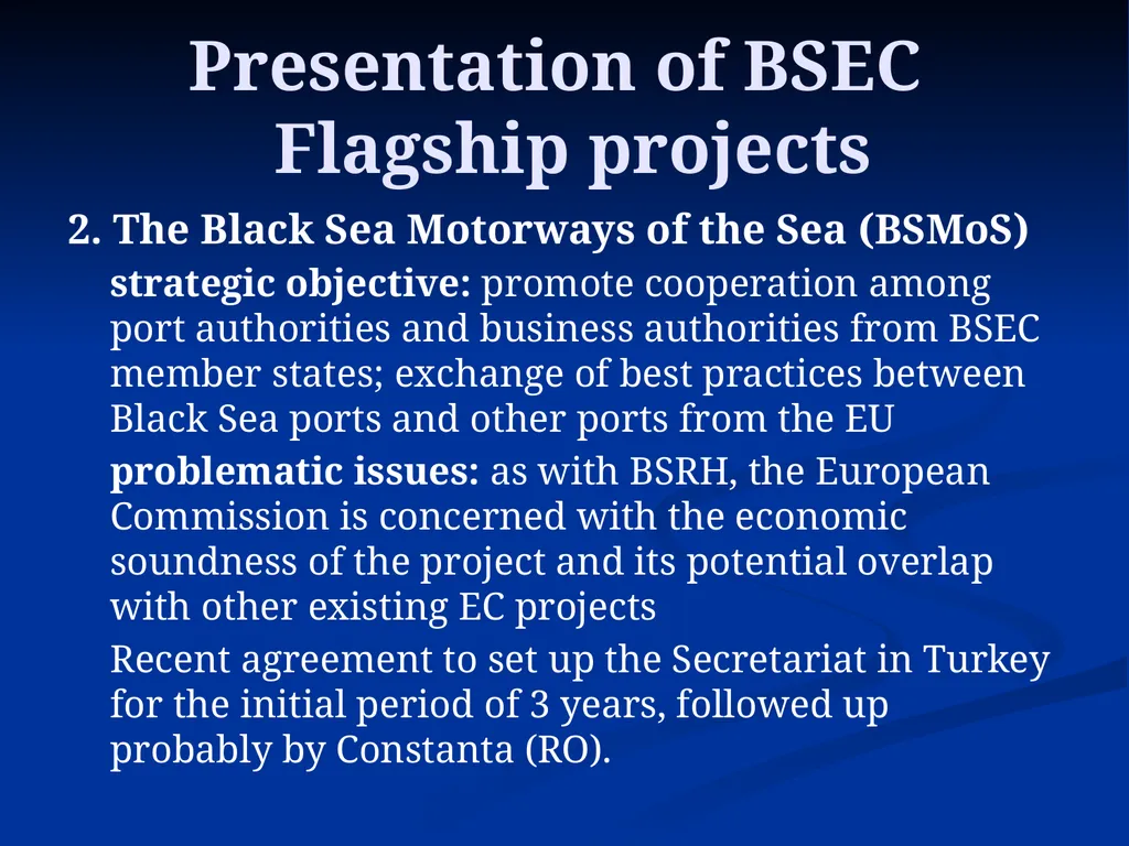 The Black Sea Economic Cooperation (BSEC): 20 - slide 19 of 29