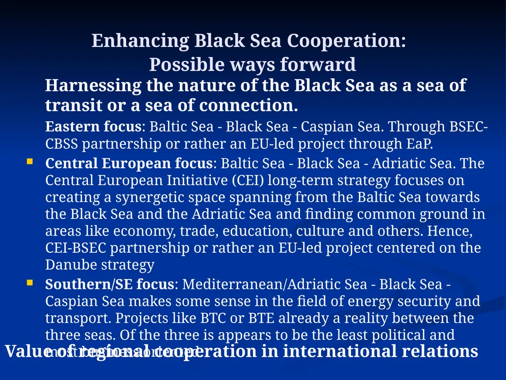 The Black Sea Economic Cooperation (BSEC): 20 - slide 27 of 29