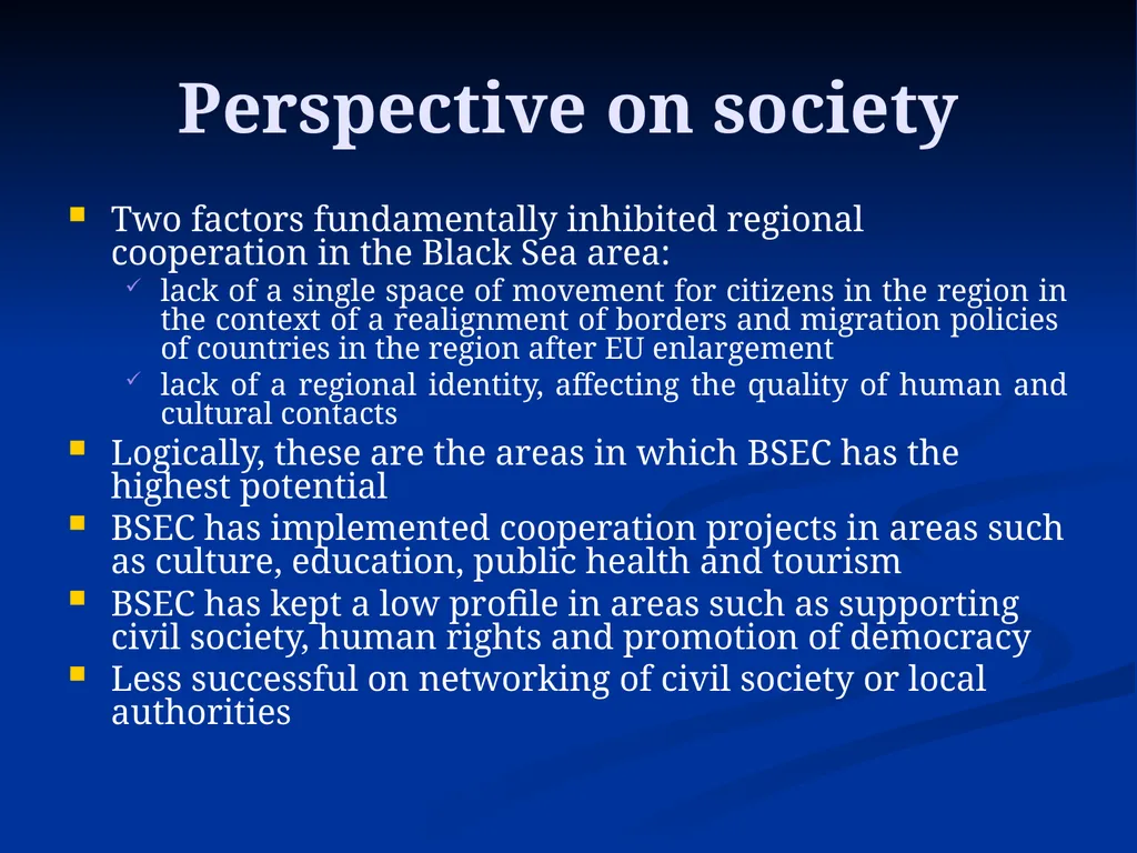 The Black Sea Economic Cooperation (BSEC): 20 - slide 11 of 29