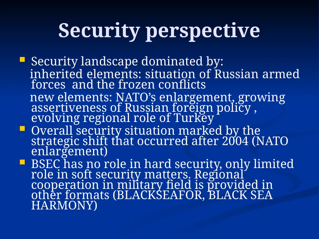 The Black Sea Economic Cooperation (BSEC): 20 - slide 8 of 29