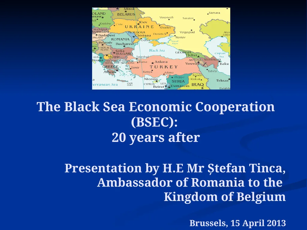 The Black Sea Economic Cooperation (BSEC): 20 - slide 1 of 29