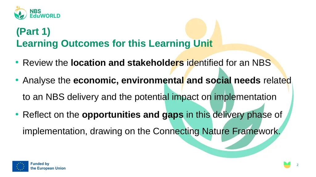 Steps to NBS Workshop II - Delivery with - slide 2 of 15