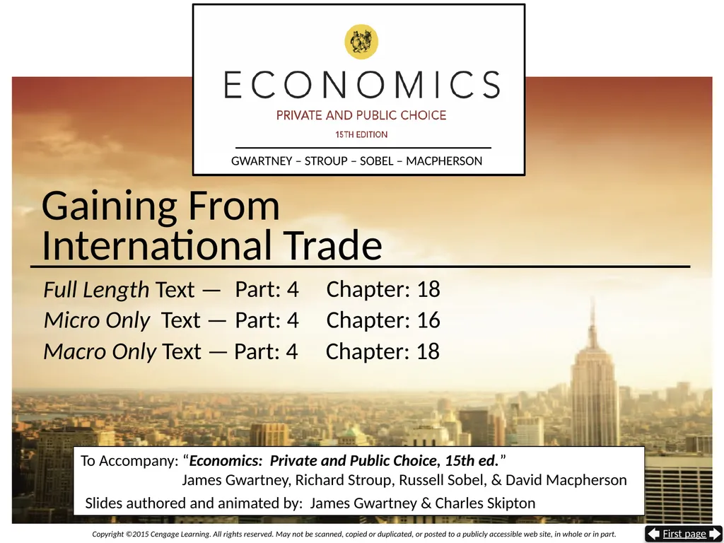 Gaining From International Trade The Trade Sector - slide 1 of 44