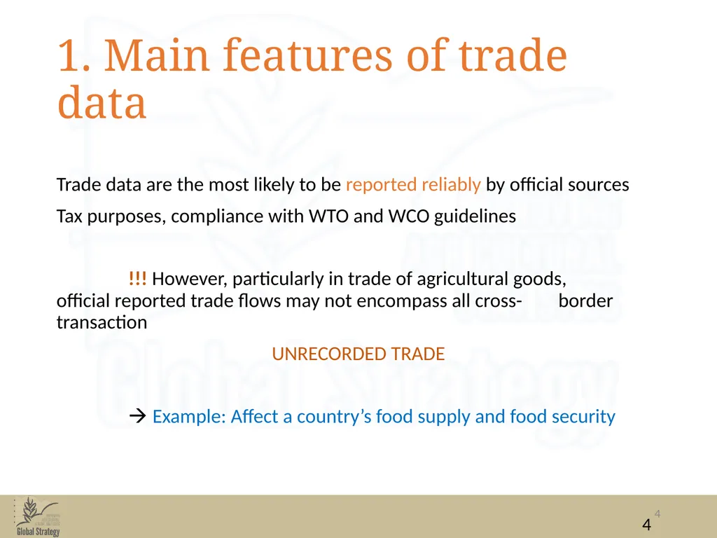 Food Balance Sheets Trade: import and export - slide 4 of 19