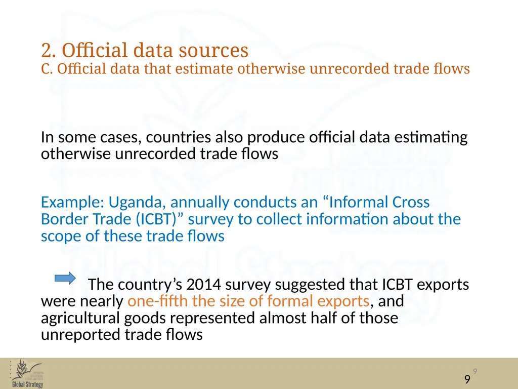 Food Balance Sheets Trade: import and export - slide 9 of 19